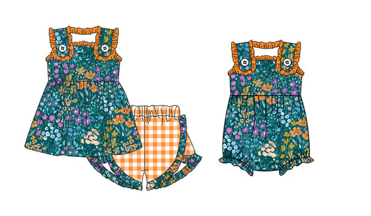 Baby Girl Sleeveless Floral Sibling Romper Set ( Moq 5 Each Style ) 1.23