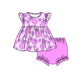 Baby Girl Short Sleeves Easter Rabbit Flower Tops Shorts Pink Set Moq 5