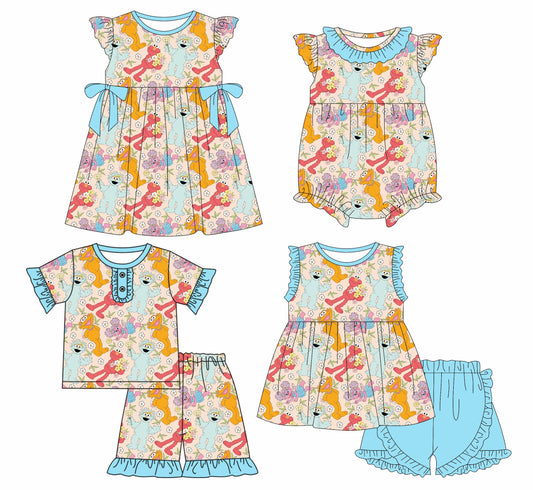 Baby Girl Flower Cartoon Sibling Romper Dress Set ( Moq 5 Each Style ) 2.11