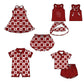 ( Moq 5 Each Style ) Baby Boys Girls Toddler Bows Red Plaid Team Sibling Shorts Dress Sets Clothes