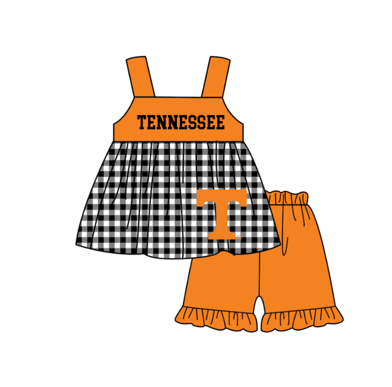 ( Moq 5 Each Style ) Baby Boys Girls Kids Plaid Team Sibling Orange Rompers Dress Sets