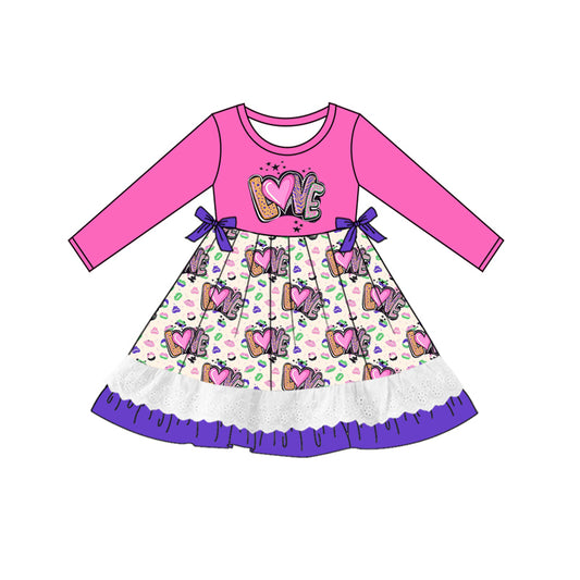 Baby Girl Long Sleeves Valentine Love Hearts Dress