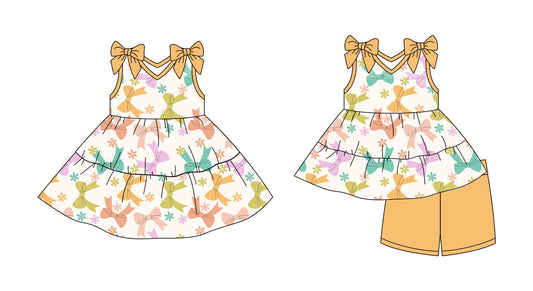 Baby Girl Toddler Sleeveless Bows Flower Sibling Dress Set ( Moq 5 Each Style ) 3.1