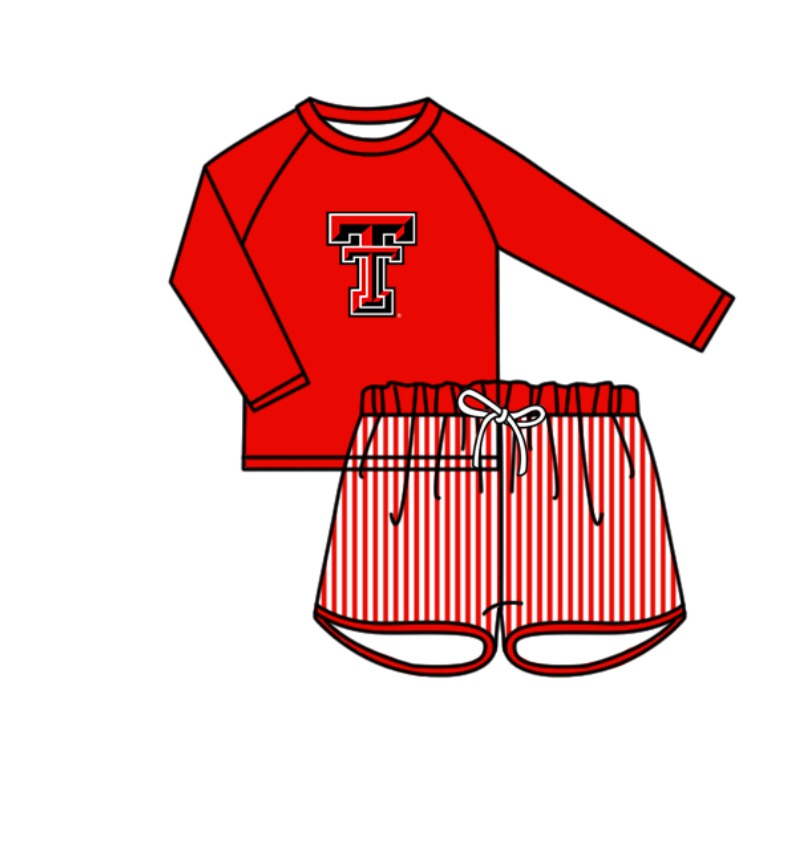 ( Moq 5 Each Style ) Baby Boys Girls Kids Team Sibling Jumpsuits Red Sets Swimsuits