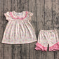 Baby Girls Kids Short Sleeves Flower Bows Tunic Ruffle Shorts Birthday Set Clothes RTS