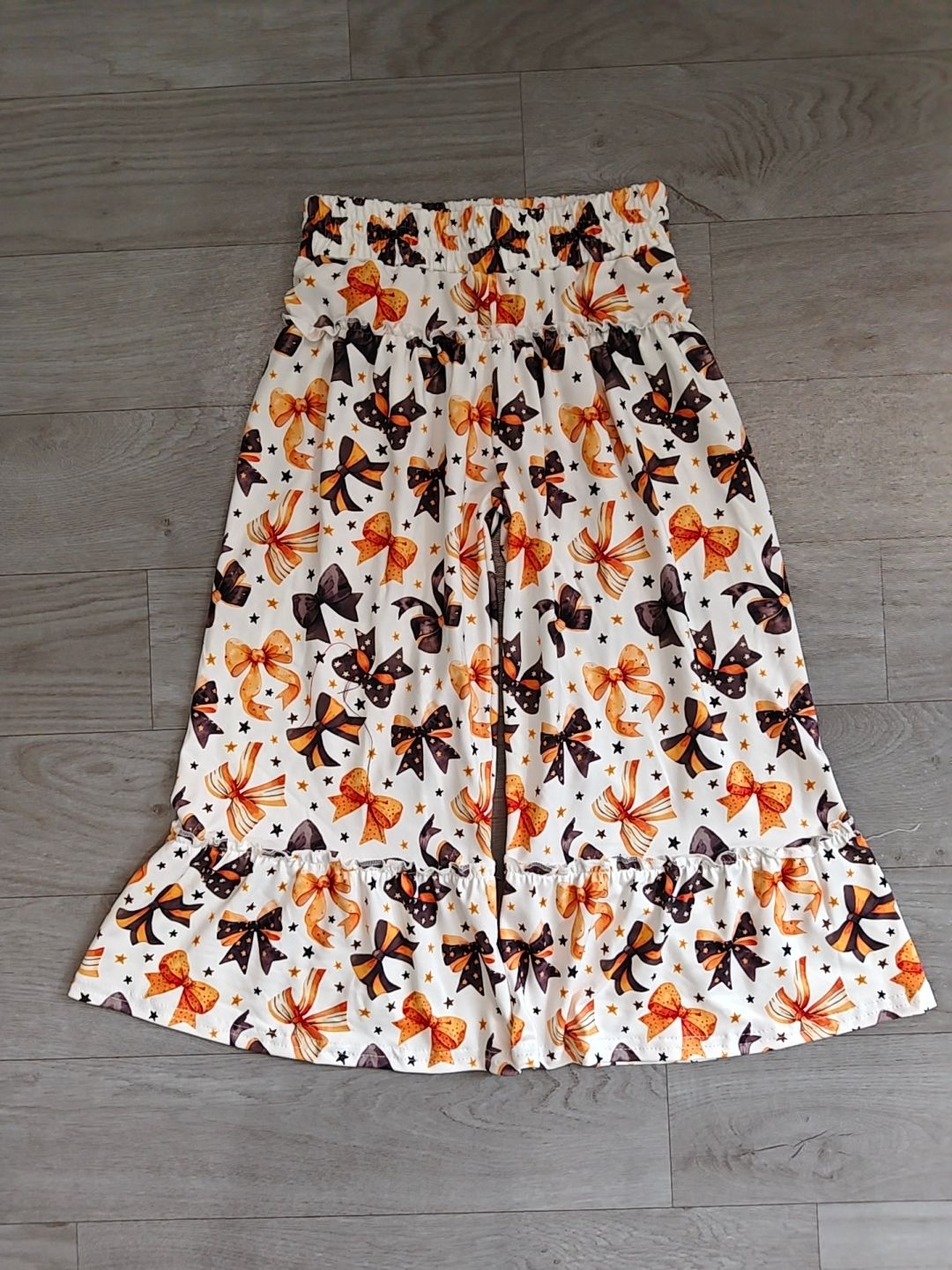 ( No moq ) Baby Girls Kids Halloween Bows Ruffle Pants Bottoms Clothes