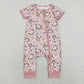 SR0924 Western Baby Girl Cow Floral One Piece Romper