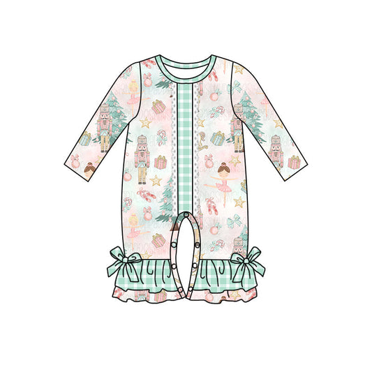 Baby Girl Long Sleeves Christmas Soldier Ruffle Romper