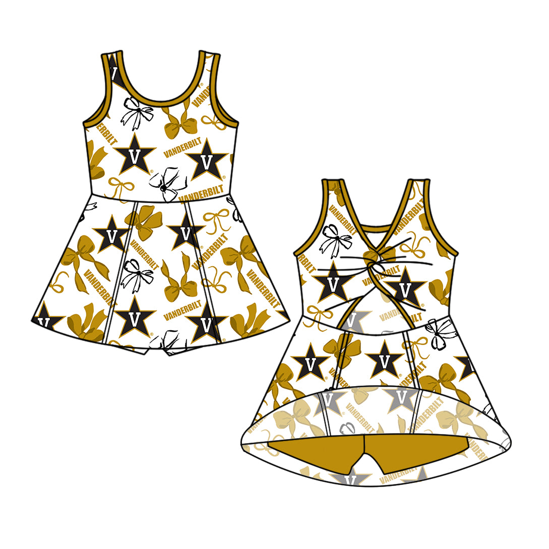 ( Moq 5 Each Style ) Baby Girls Toddler Stars Bows Sibling Team Shorts Dresses Set Clothes
