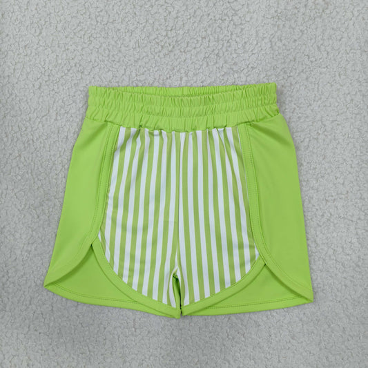 Baby Girls Kids Green Stripes Shorts Bottoms Yoga Active Clothes RTS