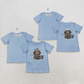 Sibling Baby Boys Kids Short Sleeves Dog Fishing Blue Shirts Tops RTS