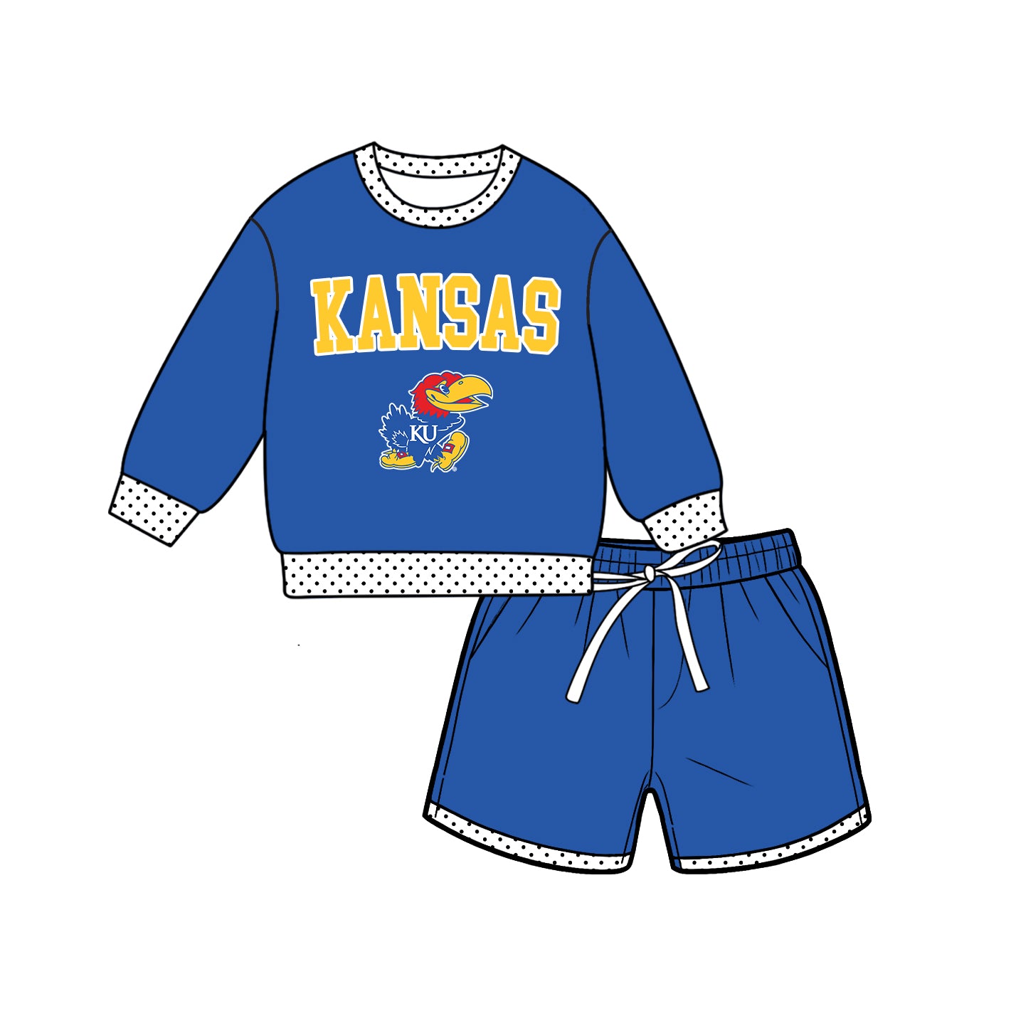 ( Moq 5 ) Baby Girls Kids Long Sleeves Shirt Shorts Team Set Clothes