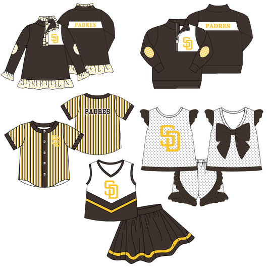( Moq 5 Each Style ) Baby Boys Girls Kids Sibling Shirts Team Sets Baseball Clothing