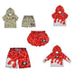 ( Moq 5 Each Style ) Baby Boys Girls Toddler Sibling Red Shorts Shirts Set Team Drip Sprinkles Clothes