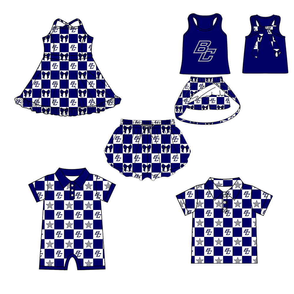 ( Moq 5 Each Style ) Baby Boys Girls Toddler Bows Team Sibling Shorts Dress Shirt Set Clothes
