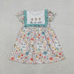 Sibling Baby Girls Short Sleeves Crosses Flower Easter Romper Knee Length Dress RTS