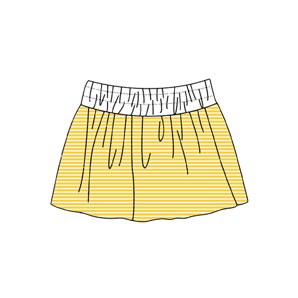 ( Moq 5 ) Preorder Baby Girls Kids Yellow Stripes Skirt Shorts Bottoms Yoga Active Clothes