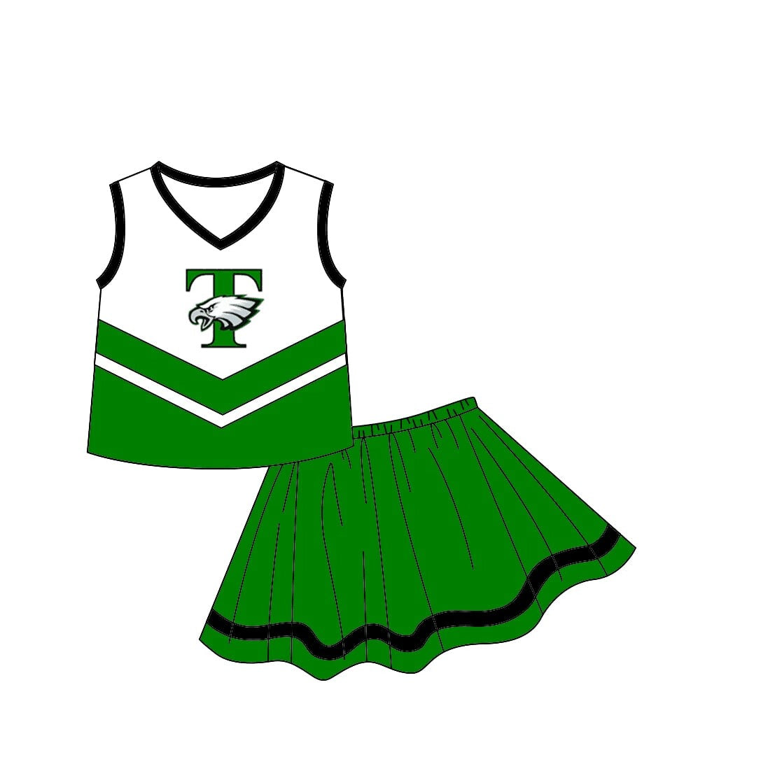 Baby Girl T Eagle Team Tops Green Shorts Skirt Outfit Clothes Set