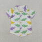Baby Boy Kids Short Sleeves Crocodiles Mardi Gras Tee Buttons Shirt RTS