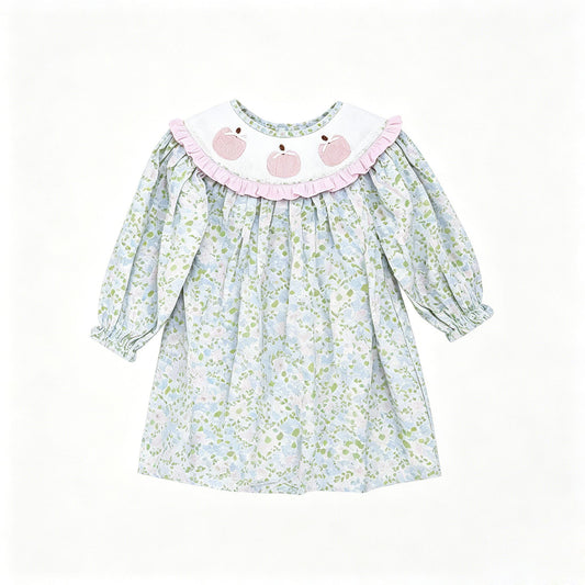 ( Moq 5 ) Preorder Baby Girls Kids Pumpkins Flower Knee Length Fall Dress Clothes