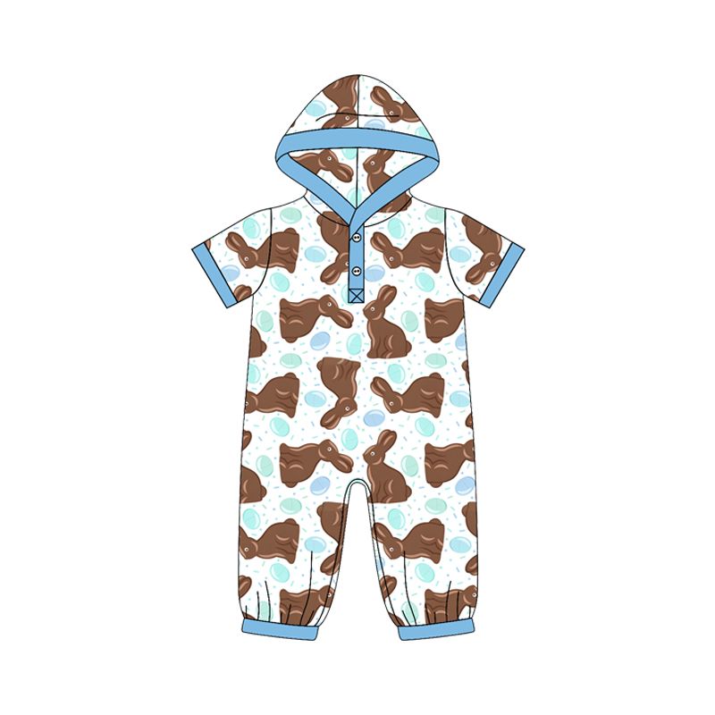 (Moq 5 ) Preorder Baby Boys Kids Rabbits Eggs Hoodie Romper Easter Clothes