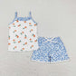 Baby Girl Sibling Sleeveless Tops Shorts Summer Floral Clothes Set