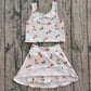 Baby Girl Sleeveless Peaches Tops Shorts Skirt Skort Yoga Active Set RTS