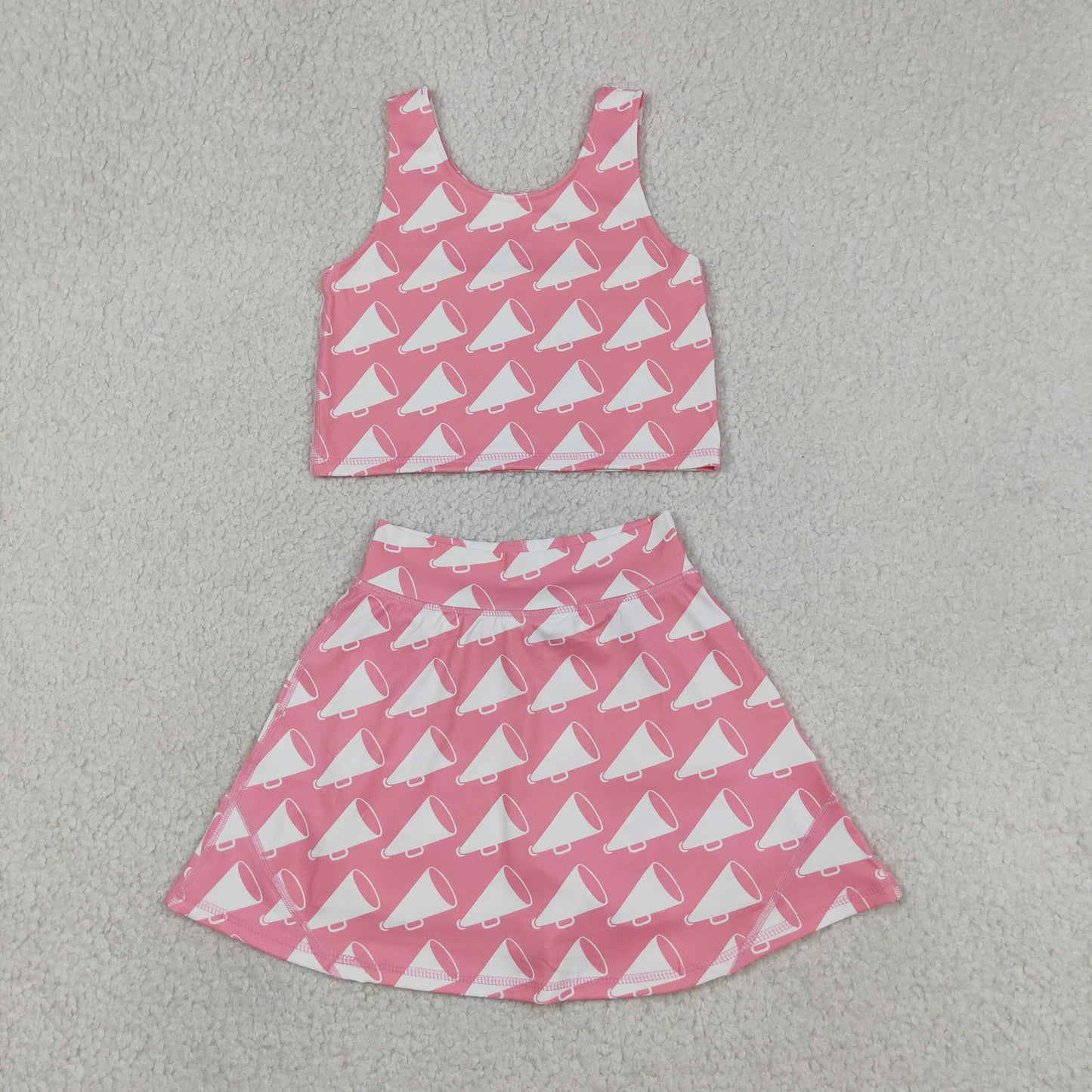 Baby Girls Kids Sleeveless Cheer Athletic Active Wear Tops Shorts Skirt Clothes Set RTS