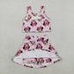 Baby Girls Kids Sleeveless Flower Cartoon Tops Shorts Skirt Yoga Active Set RTS