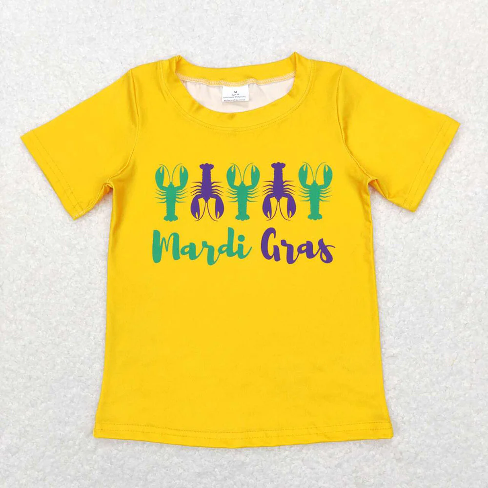 Baby Boy Girl Short Sleeves Mardi Gras Sibling Tee Shirt Tops