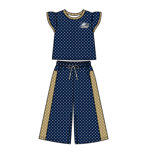 ( Moq 5 ) Baby Girls Kids Short Sleeves Shirt Pants Team Set Clothes