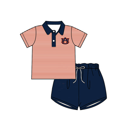 ( Moq 5 each style ) Baby Boy Girl Short Sleeves Team AU Sibling Dress Shirt Set 5.5