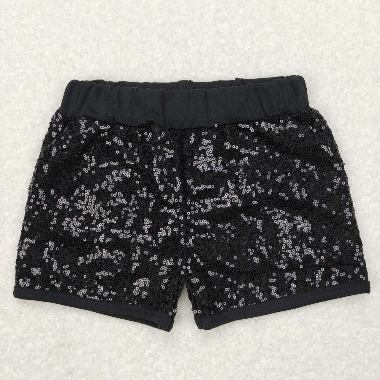 SS0121 Baby Girl Sequins Black Shorts