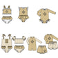 ( Moq 5 Each Style ) Baby Boys Girls Kids Team Sibling Jumpsuits Sets Swimsuits Clothes