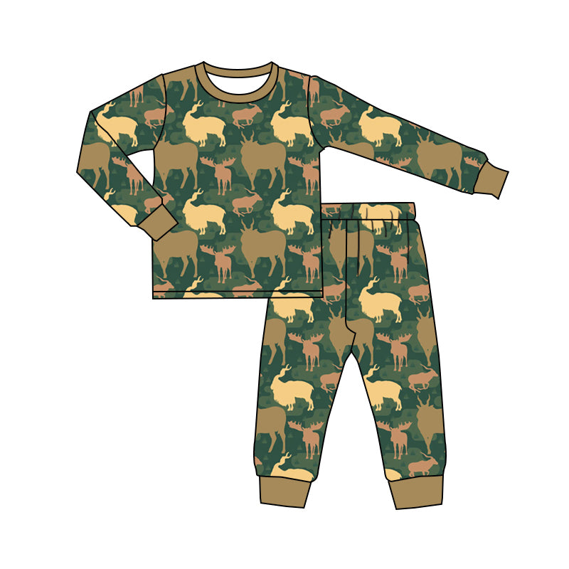 Baby Boy Long Sleeves Deer Shirt Pants Hunting Set Pajamas