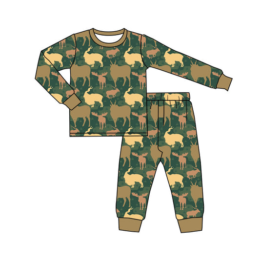 Baby Boy Long Sleeves Deer Shirt Pants Hunting Set Pajamas