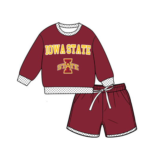 ( Moq 5 ) Baby Girls Kids Long Sleeves Shirt Shorts Team Set Clothes
