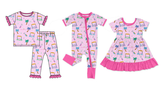 ( Moq 5 Each Style ) Baby Girl Toddler Short Sleeves Golf Sibling Romper Dress Set