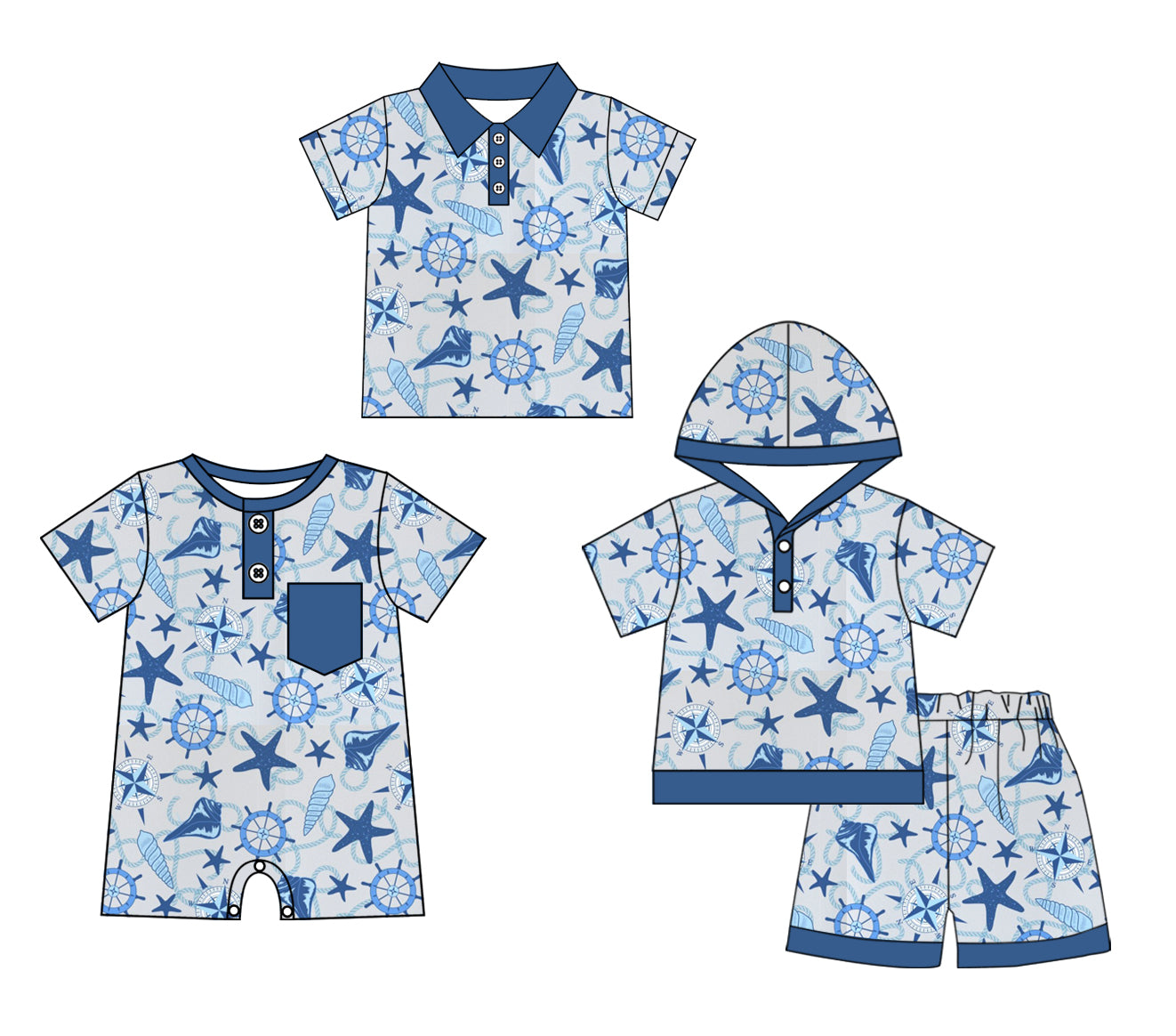 Baby Boy Short Sleeves Sibling Romper Clothes Set ( Moq 5 Each Design )11.27