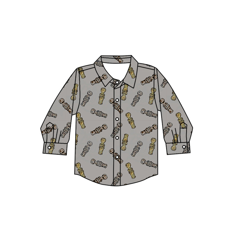 Baby Boy Long Sleeves Camo Tools Buttons Shirt