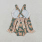 Baby Girl Infant Straps Dogs Bow Bubble Romper RTS