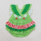 Baby Girl Infant Christmas Green Hearts Ruffle Bubble Romper