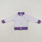 Baby Girl Long Sleeves Purple Sequins Zipper Jacket Coat Tops