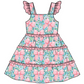 Baby Girl Flower Bows Sibling Matching Dress Romper Pink Clothes Set ( Moq 5 Each style )