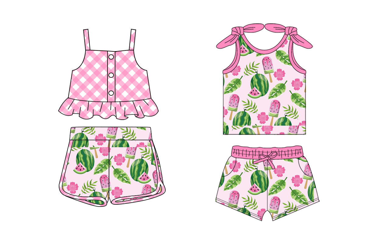 Baby Girl Straps Summer Flower Shorts Sibling Set ( Moq 5 Each Style ) 2.17