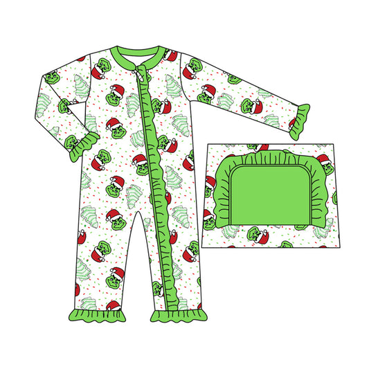 Baby Girl Infant Face Cakes Christmas Zipper Romper