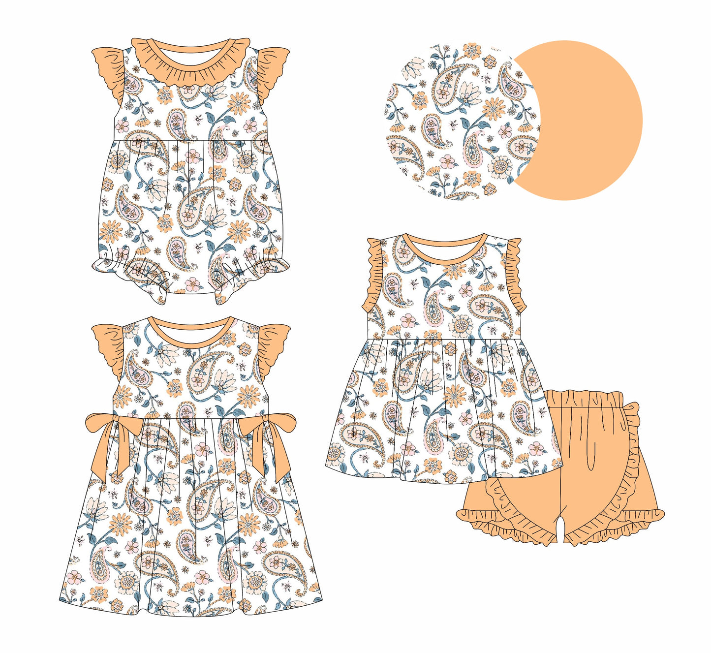 ( Moq 5 Each Style ) Baby Girl Summer Flower Sibling Romper Dress Set 3.24