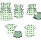 Baby Boy Girl Ducks Green Sibling Matching Green Dress Romper Clothes Set ( Moq 5 Each style )