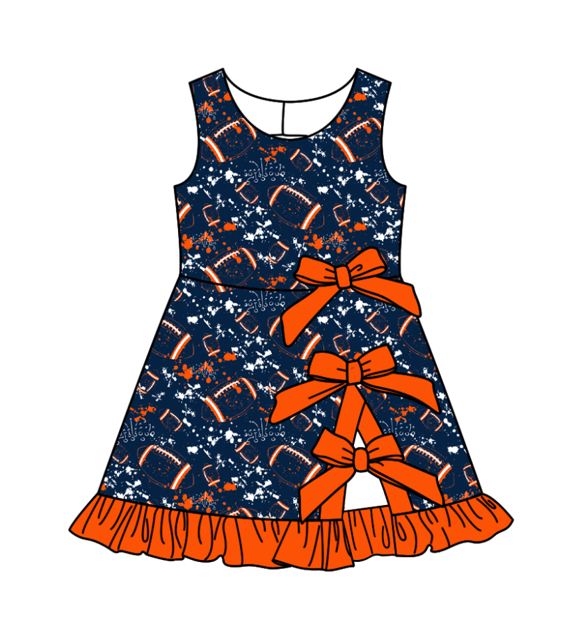 ( Moq 5 Each Style ) Baby Boys Girls Kids Football Sibling Shorts Romper Bows Dresses Set Team Clothes