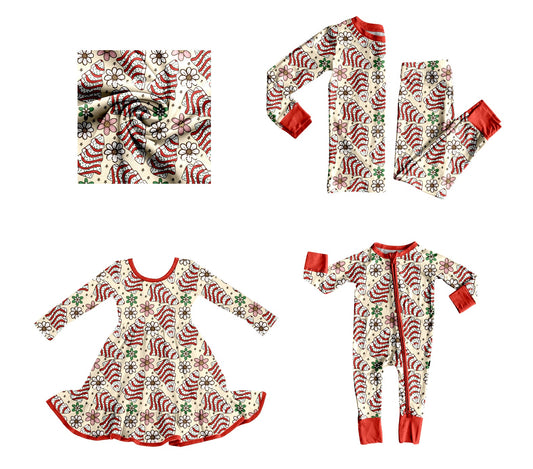 ( Moq 5 Each Style ) Baby Kids Toddler Cake Tree Flower Christmas Sibling Romper Dress Set